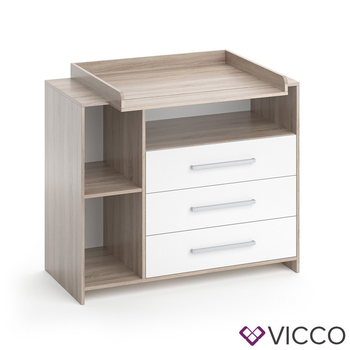 ​Комод для пеленания Vicco Oskar Baby, белый сонома
