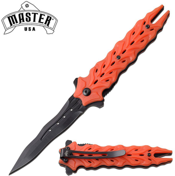 Нож Master USA MU-A075OYL Черно-оранжевый