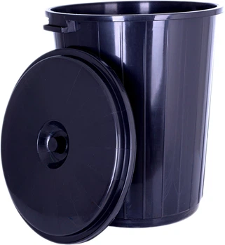 Відро з кришкою Violet House Батал 65 л 52х47х44 см Black (0132 Батал BLACK з/кр. 65 л)