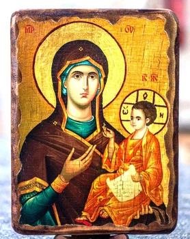 Икона Одигитрия (на дереве под старину 170*230 мм)
