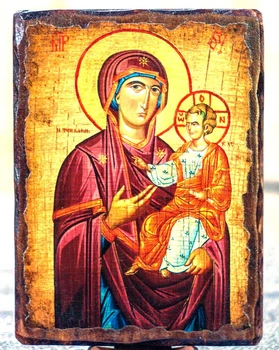 Ікона Одигітрія Пресвята Богородиця (під старовину на дереві) 170*230 мм