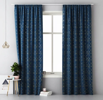 Дизайнерська портьєра Glammy Room99 140 х 250 см (Z/Т/Glammy) Blue