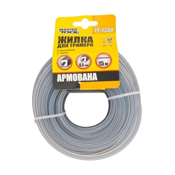 Леска для триммера MASTERTOOL GM армированная 4,00 мм* 15 м, "квадрат" (19-1340)