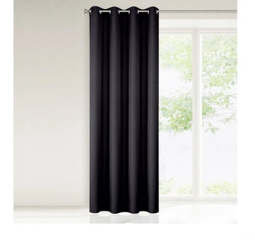 Однотонна штора Decority 140 х 250 см, чорна (JS4179)