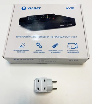 Спутниковый ресивер(тюнер) Viasat Strong SRT 7602 оператора ТВ Виасат с тройником