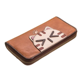 Кошелек портмоне женский / детский / для девочки кожаный Sammao M2106-1 коричневый