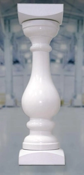 Бетонная балясина малая несимметричная белая не требующая покраски12х42.7 см