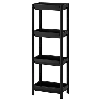 Стелаж IKEA VESKEN чорний, 37x23x101 см, 304.508.07