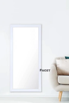 Настінне дзеркало 130х60 "Facet 1802", білий мдф