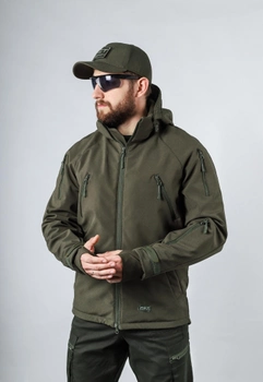 Куртка тактична FCTdesign на сітці Софтшелл 48-50 хакі