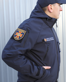 Куртка тактическая FCTdesign на сетке Софтшел 48-50 синяя