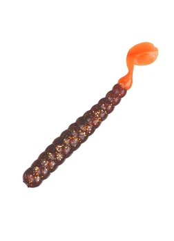 Виброхвост Charlie Brewer's Bass Slider Grub 7,5 см. 13 шт. Motor Oil Orange Tail (321150)