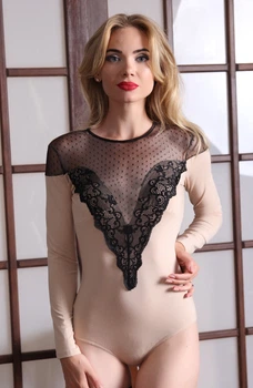 Комбидресс боди трикотажный Fleur Lingerie ДЖЕССА 52 бежевый