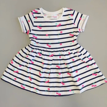 Летнее платье Minoti Stripe Cherries 13144 86см Белый в синюю полоску