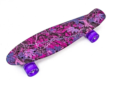 Пенни борд (Penny Board) 22" со светящимися колесами, "Розовый Лес"
