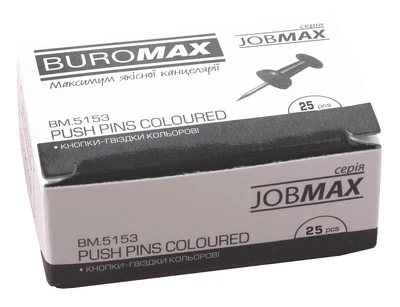 Набор кнопки-гвозди Buromax Цветные JOBMAX 10 упаковок по 25шт ВМ.5153