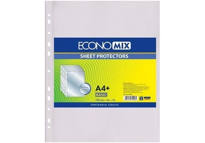 Файл для документів А4+ Economix, 30 мкм фактура "глянець" (100 шт/уп) economix (E31106)