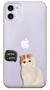 Прозорий силіконовий чохол iSwag для iPhone 11 Котик (M686)