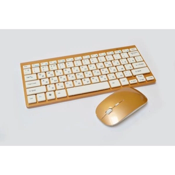 Беспроводная Bluetooth клавиатура и мишка GTM в элегантном дизайне , Gold