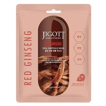 Ампульная тканевая маска&nbsp;с женьшенем Jigott Red Ginseng Real Ampoule Mask