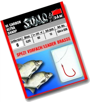 Крючок с поводком DAM Sumo Spezi Bream №14 10 шт (red) (6844014)