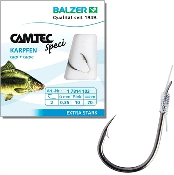 Крючок с поводком Balzer Camtec Speci Carp №8 10 шт (black) (17814 008)
