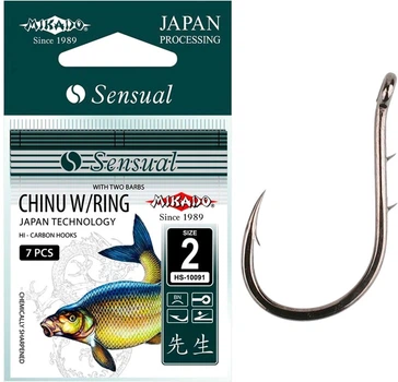 Крючок Mikado Sensual Chinu W/R With Barbs №6 (ушко) 9 шт (black nickel) (HS10091-6-BN)