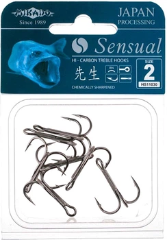 Крючок-тройник Mikado Sensual Round Treble Hook №1/0 5 шт (black nickel) (HS11030-1/0B)