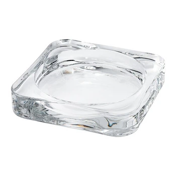 Тарелка для свечи IKEA GLASIG прозрачное стекло, 10x10 см 602.591.43