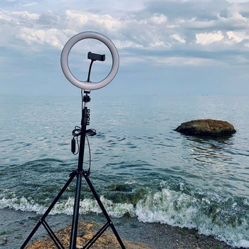 Кільцева Лампа RING FILL LIGHT 26см на штативі (2,1м) із тримачем для телефону, лампа блогера, Лед лампа