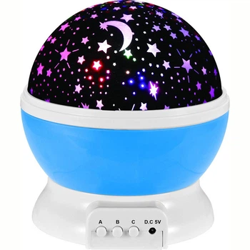 Ночник Star Master в форме ШАРА с шнуром USB Голубой пластик (4884MSHAR) TIN66