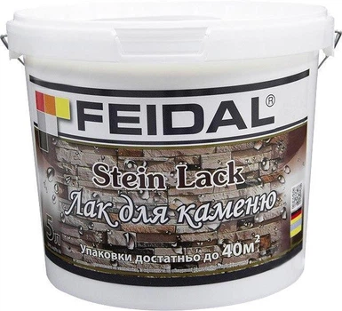 Лак для камня Feidal Stein Lack 5 л Шелковистый мат Прозрачный