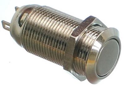 Кнопка антивандальная VJ Parts d14mm резьба 12mm h25mm 2 положения 2 контакта, арт.кн512