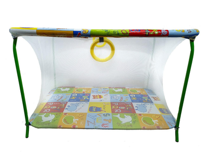 Манеж игровой с мелкой сеткой Kinder Box Азбука евро Разноцветный