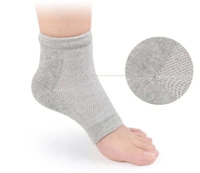 Серые полуноски увлажняющие с силиконовой пяткой внутри цена за пару Foot Care 2 шт