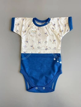 Боді-футболка Veres Little Bear blue 74см Синій з молочним