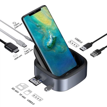 Док-Станция подставка BASEUS Mate Docking Type-C Mobile Phone Intelligent HUB Expanded Socket 49W (CAHUB-S0G)