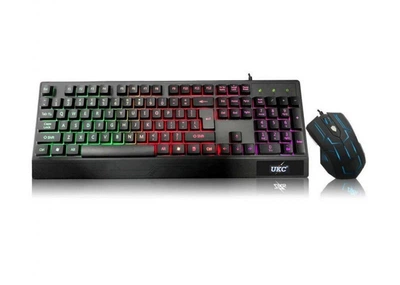 Комплект (Клавиатура + мышь) UKC M710 Zeus проводная игровая с подсветкой клавиш набор игровой Черный (10036)