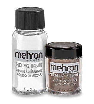 MEHRON Металлическая пудра-порошок Metallic Powder (5 г) с жидкостью для смешивания Mixing Liquid (30 г), Bronze (Бронза)