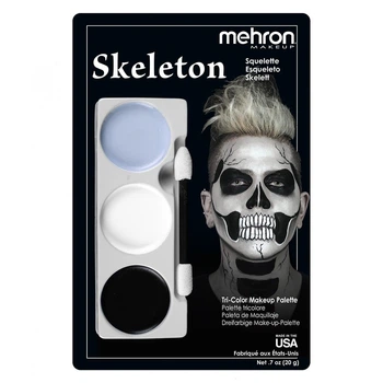 MEHRON Набор кремового грима для образа "Скелет" Tri-Color Makeup Palette (Skeleton), 7oz., 20 г