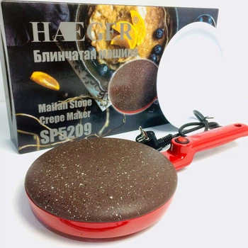Млинець Haeger HG-5209 електричне антипригарне коло 20 см 650 Вт Червоний