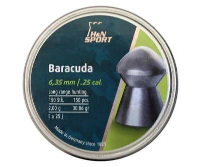 Кулі пневматичні (для повітря) 6,35мм 2г (200шт) H&N Baracuda. 14530195