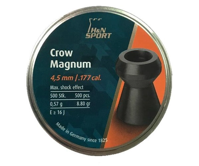 Кулі пневматичні (для воздушки) 4,5 мм 0,57 г (500шт) H&N Crow Magnum. 14530119