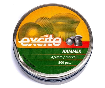 Пули пневматические (для воздушки) 4,5мм 0,51г (500шт) H&N Excite Hammer. 14530297