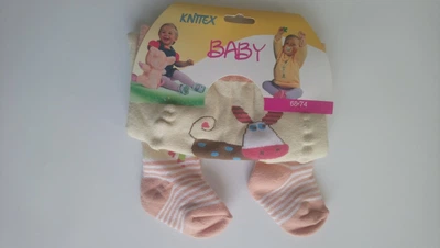 Колготи дитячі махрові Baby KNITTEX р.68-74 (молочні із бичком).