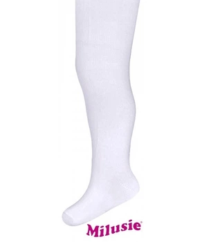 Колготи дитячі однотонні махрові MILUSIE BRAND р.68-74 (білі)