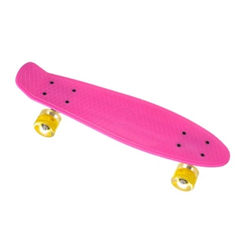 Пенни борд (Penny Board) 23, Колёса PU светящиеся, малиновый
