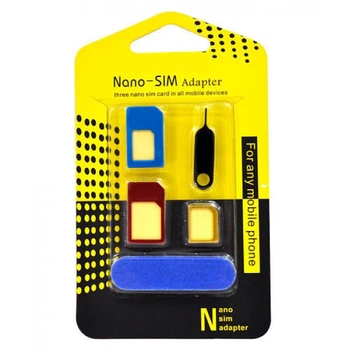 Универсальный набор NANO-SIM для Сим карты (переходник+скрепка) ZARYAD (NS01)
