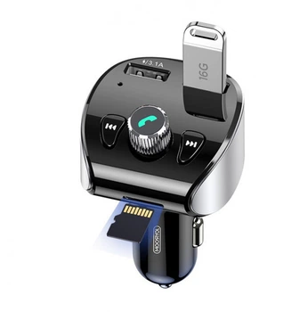 ФМ модулятор JOYROOM with Bluetooth FM Shadow Series JR-CL01 |2USB, 3.6A, TF Cards|