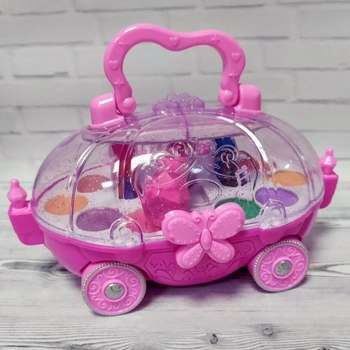Набір дитячої косметики в кареті на колесах Qunxing Toys Холодне серце, рожевий (CS 68 E 4)